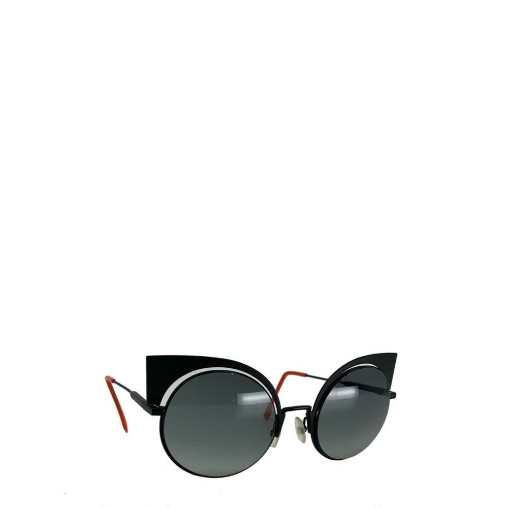 Fendi‎ FF 0290/S Geometric Cat Eye Sunglasses Black Orange Made in Italy FF0290S